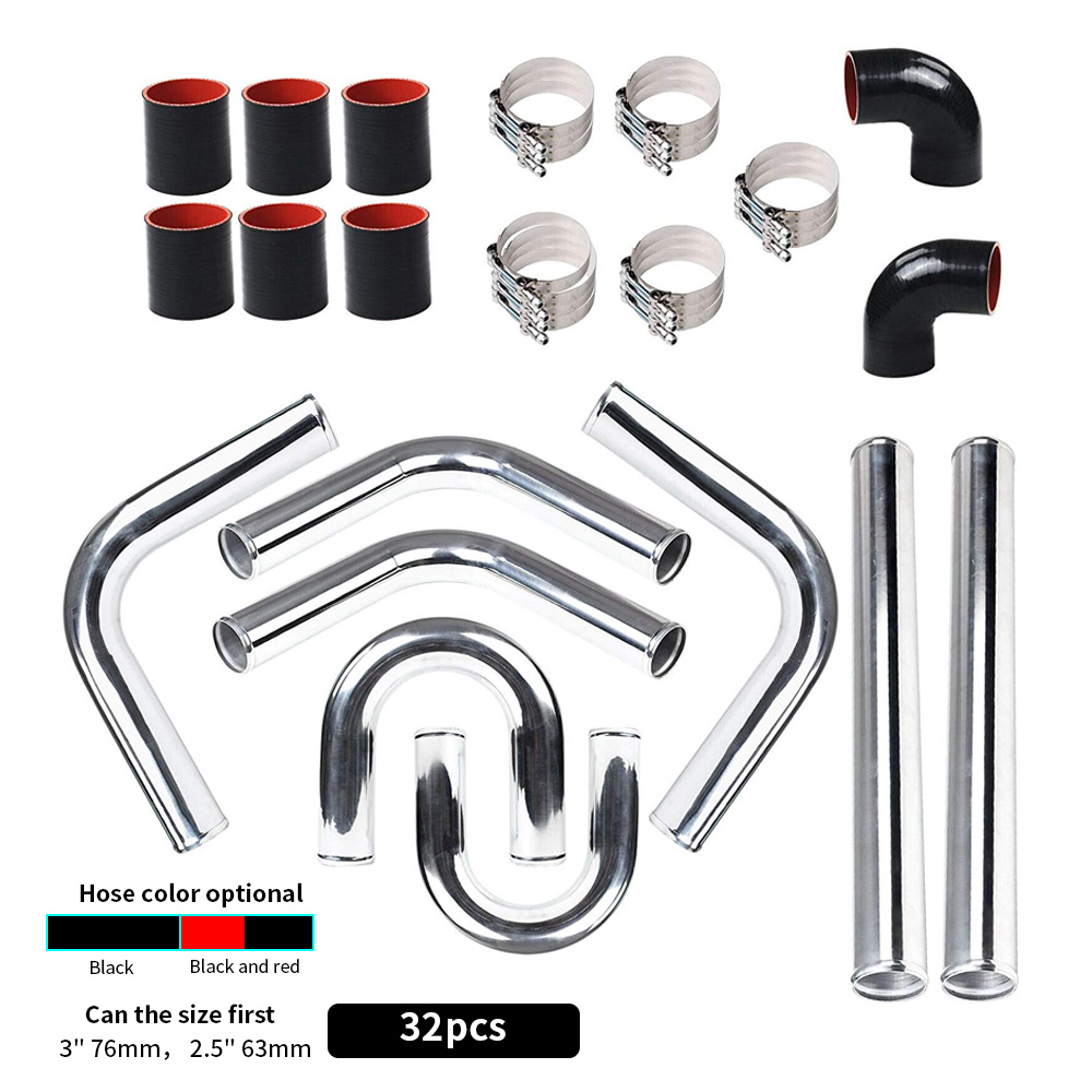 Intercooler Piping Kit Aluminum 2.5 Inch - Alüminyum Turbo Intercooler boru seti/borular/kelepçe/çoğaltıcı/hortumlar evrensel