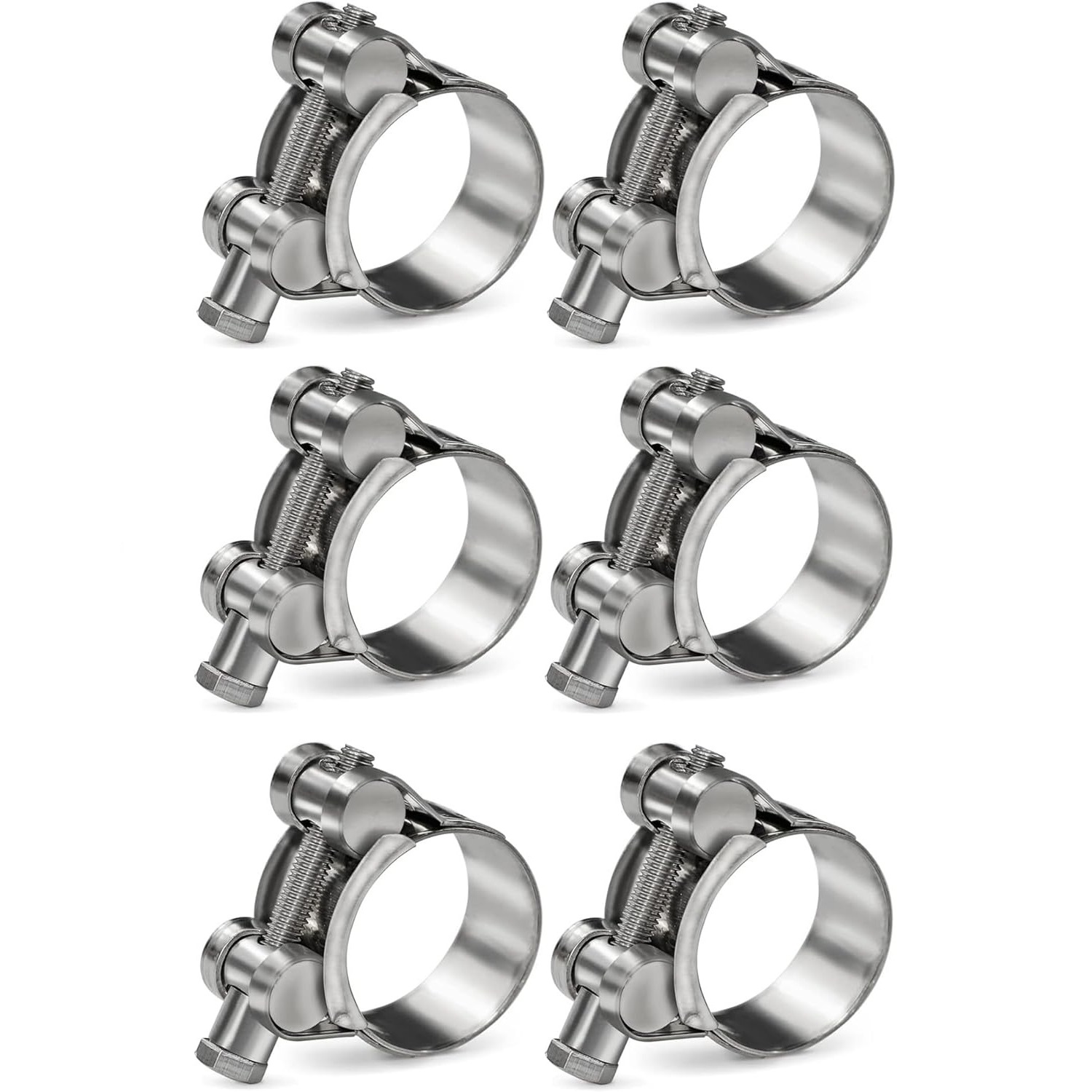 T-Bolt Hose Clamps Stainless Steel Turbo - 6 adet hortum kelepçesi 304 paslanmaz