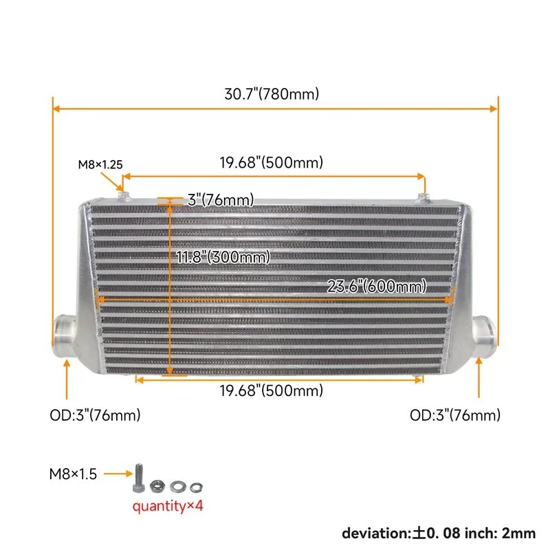Front Mount Intercooler Universal Bar Plate - Evrensel Ön Montaj Çubuğu ve Plakası
